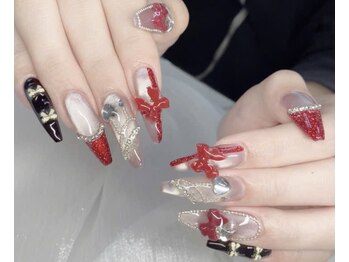 ハラ(Hara)/赤リボン　マグネット　ロング　