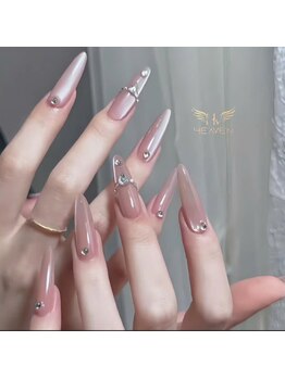 ヘブン ネイル 鶯谷(HEAVEN Nail)/Long Pink Nail Design