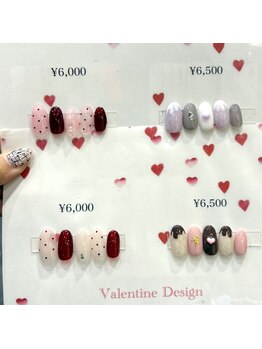 キューセブンネイルラウンジ 与野店(Q7 Nail Lounge)/バレンタインデザイン