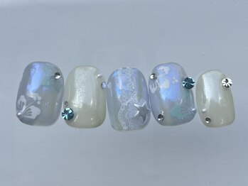 アイネイルズ 恵比寿店(I nails)/キラキラハイビスカス