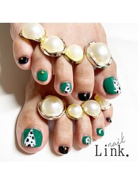 フットネイル☆ダルメ柄