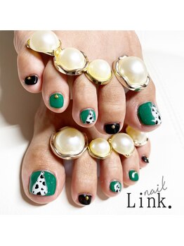 リンク(Link.)/フットネイル☆ダルメ柄