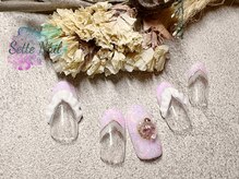 セッテネイル(Sette Nail)/ひらひらレースのガーリーネイル