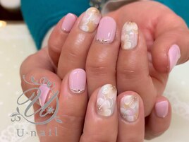 ピンクフラワーアート