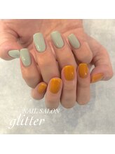 ネイルサロン グリッター(NAIL SALON glitter)/アシンメトリーワンカラー
