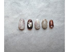 秋色大理石ネイル☆