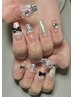 hand【新規/オフ込】《パーツ&アートやり放題》持込みデザインやり放題100分