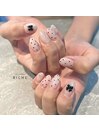 ドット×リボンネイル