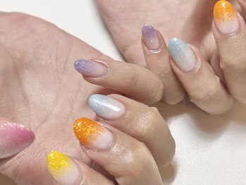 かき氷グラデーションネイル
