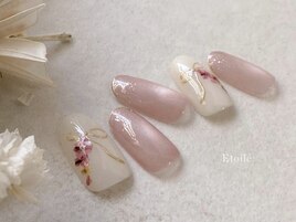 押し花リボンネイル