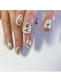 ホワイト/ミラー/ゴールド