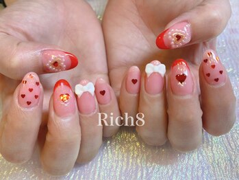 ネイルアンドまつげエクステ リッチエイト 原宿店(Rich8)/定額☆ラブリーフレンチネイル