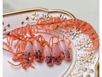 ネイルサロン&スクール ジーナ(GINA)/スキニーフレンチ×ラメ