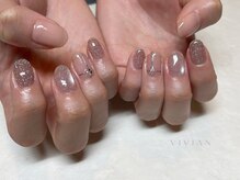 ヴィヴィアン ネイル(Vivian nail)/シンプル　ピンク　マグ　リボン