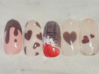 バレンタインネイル