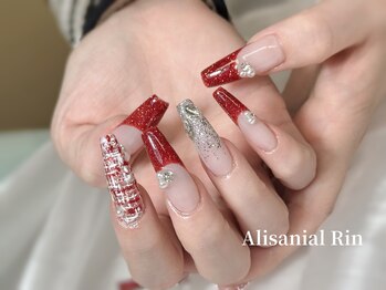 アリサネイル(ALISA NAIL)/チップスカルプ☆赤フレンチ