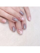 ピオニーネイル(peony nail)/ガーリーなリボン＆ドット