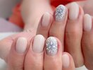 花火　ブルー　ワンポイント
