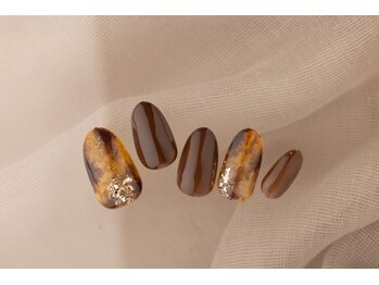 エムスラッシュ ネイル センター北店(M.SLASH)/ブラウンべっ甲ネイル