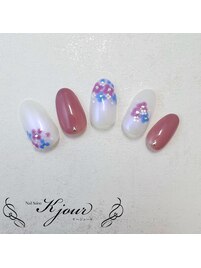 紫陽花ネイル