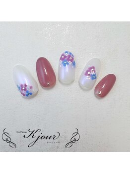 紫陽花ネイル