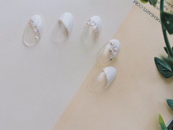 定額デザイン 斜め白フレンチ