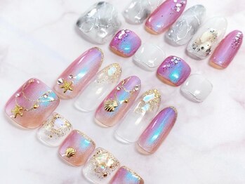 ラルネイル 大宮(Lull. nail)/#ハンドフットお揃い #夏ネイル