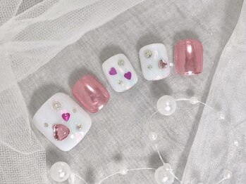 ジョアアンジェ 福島店(joieange)/ガーリー フット 韓国ネイル