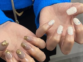 キラキラ☆ちぐはぐネイル