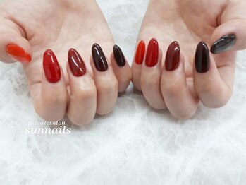 サンネイルズ(sun nails)/ワンカラー+オプション色追加