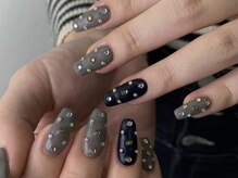クレモアネイル 池袋西口店(CLEMORE NAIL)/マット×ストーンネイル