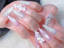 ピンク×ホワイトグレー