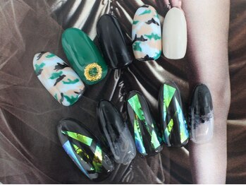 ネイルサロンセレーネ(Selene)/ブラック★迷彩