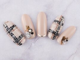 ツイードチェックネイル