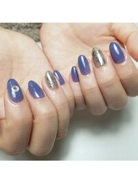 くすみブルー×ホイル