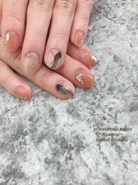 手描きフラワーネイル