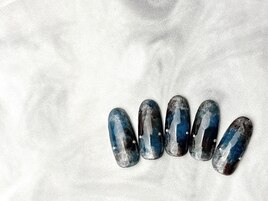 黒×ニュアンスネイル