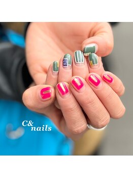 シーアンドネイルズ(C&NAILS)/非対称ネイル