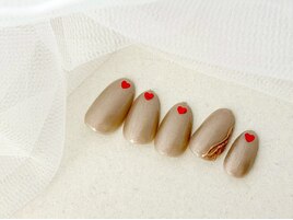 アクセントハート/サテンネイル