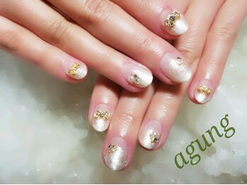 アグン(agung)/金運UP?!ラブリーリボンネイル♪