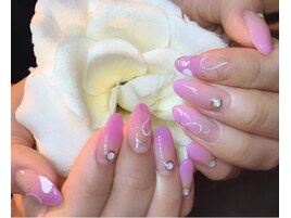 グラデにハートのアート♪