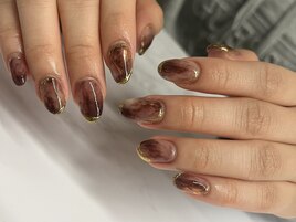 【ニュアンス・べっ甲ネイル】
