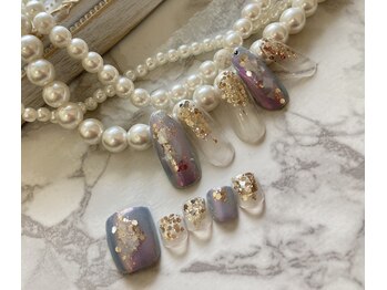 ネイルアンドアイラッシュスタジオ シュシュ(chouchou)/ハンドフットお揃いが可愛い