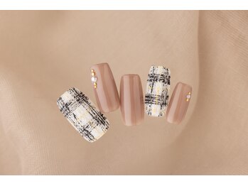 エムスラッシュ ネイル センター北店(M.SLASH)/ツィードチェックネイル