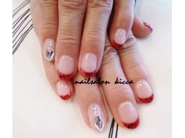 キラキラ赤フレンチ