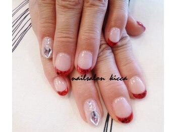 キッカ(kicca)/キラキラ赤フレンチ