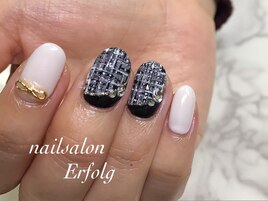 白黒ツイードネイル【銀座】