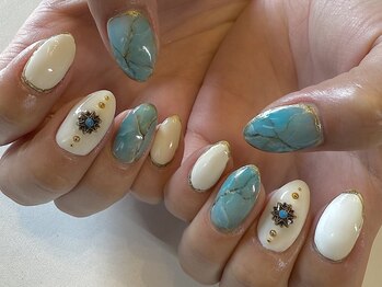 夏ネイル/ターコイズネイル