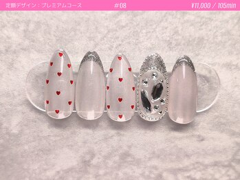 ヒットヘッドネイル(HIT HEAD NAIL)/ハートホログラム×囲みフレンチ