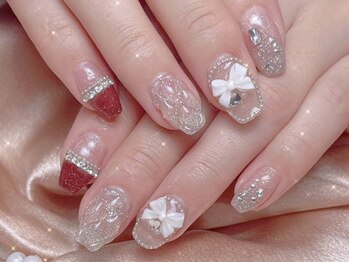 シーアンドビーネイル(C&B Nail)/クリスマスデザイン【ボルドー】